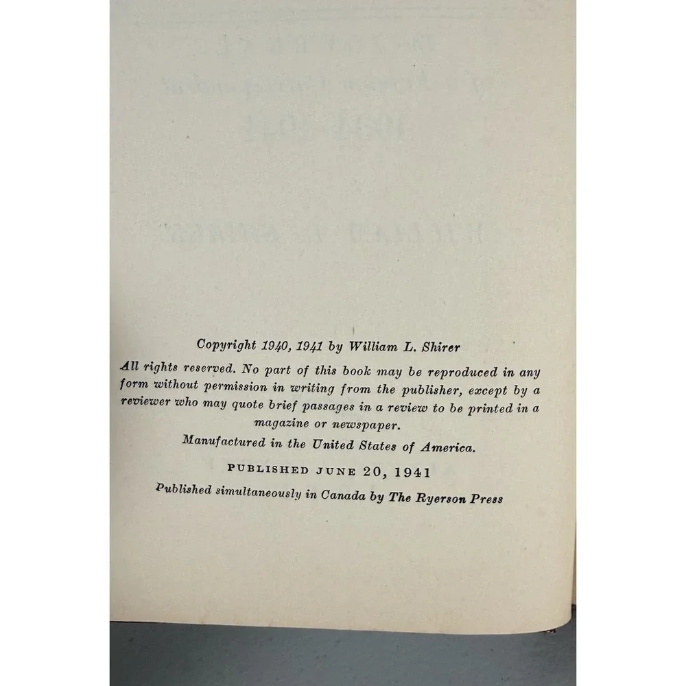 Berlin Diary by William L. Shirer (Alfred A. Knopf, 1941) Hardcover Vintage